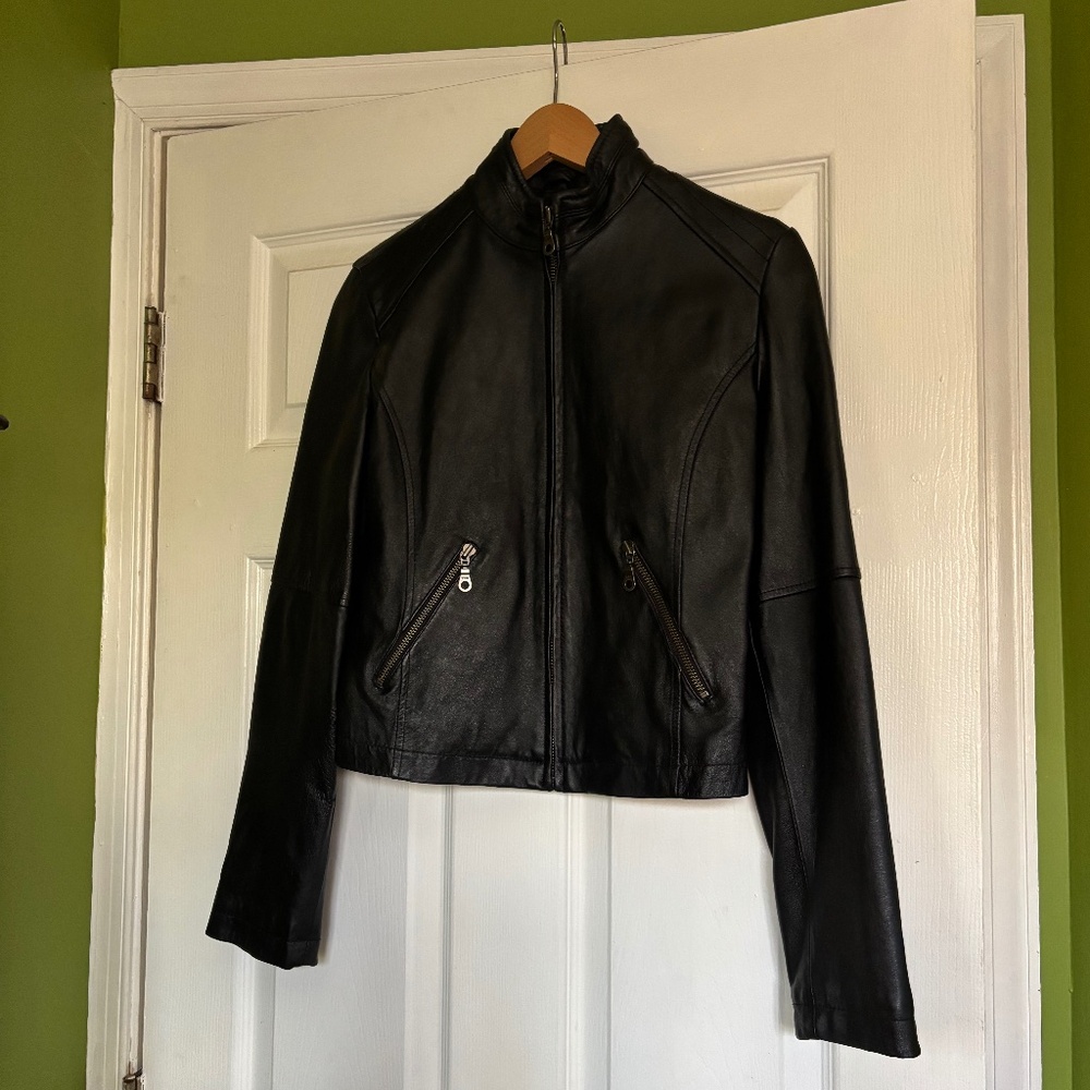 Black Leather Moto Jacket